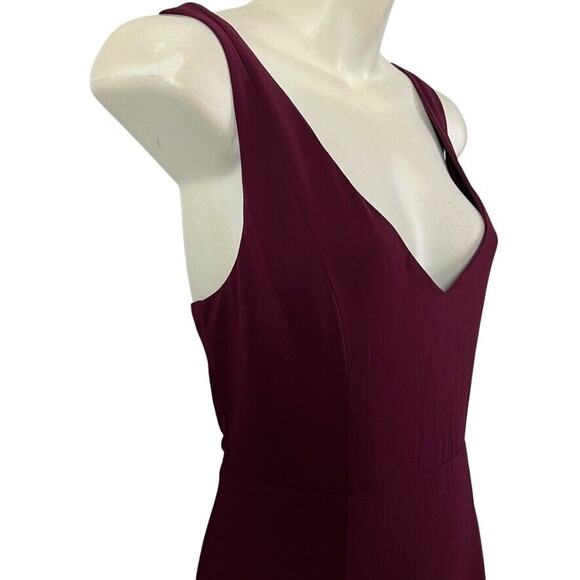 Show Me Your Mumu Womens Formal Jenn Maxi Dress Merlot Chiffon Belted NWT sz L - Picture 4 of 16